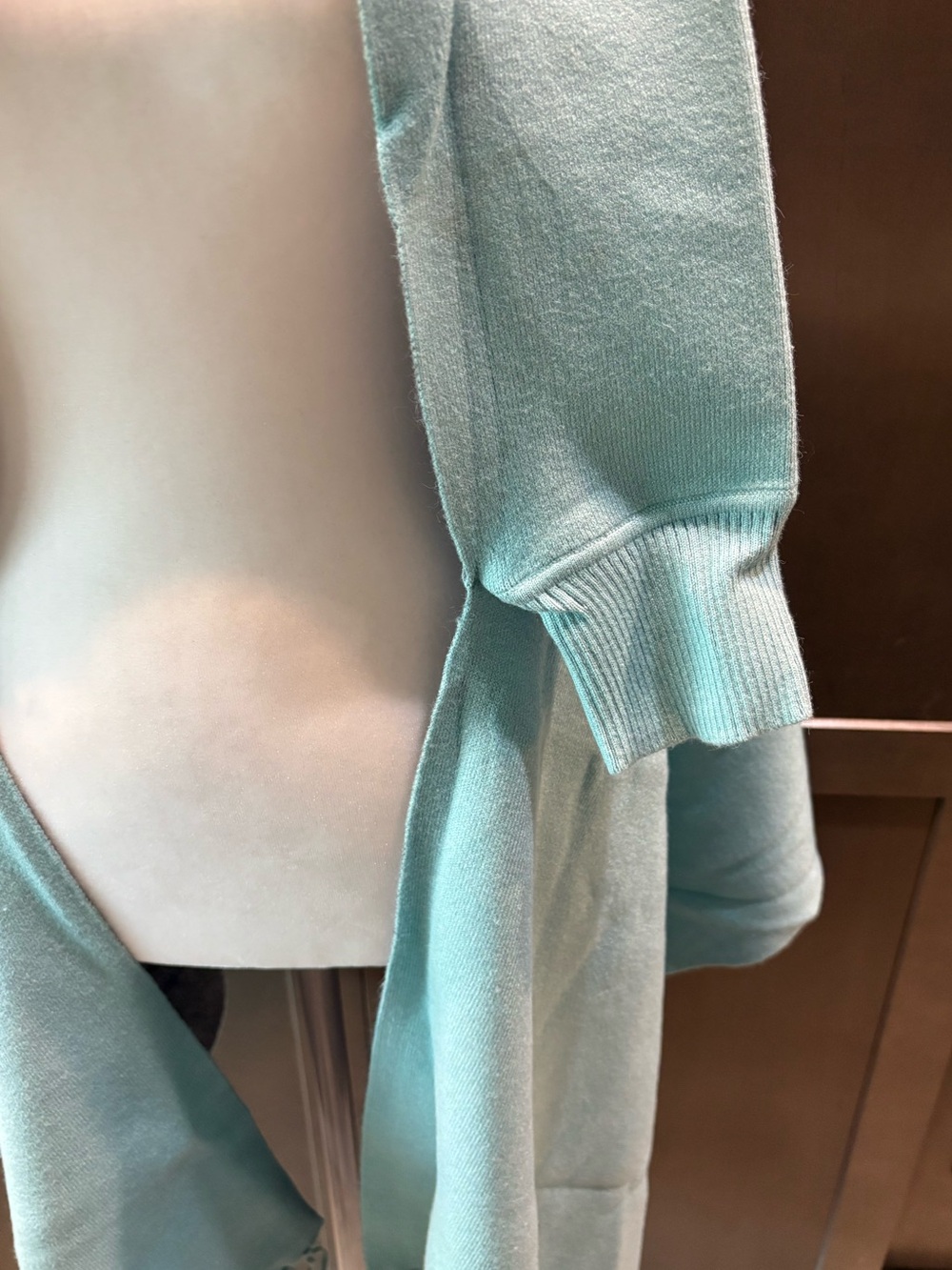 Unique Blue Embroidered Shrug Shawl Cardigan Wrap - Picture 3 of 11